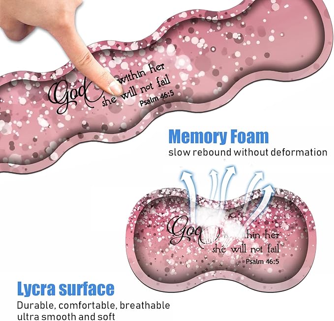 Ergonomic Keyboard Wrist Rest &amp Mouse Pad Wrist Rest SetLarge XXL Gaming Desk Mat 31.5x 11.8Memory Foam Easy Typing Pain ReliefMultifunctional Desk Mat for Office &amp HomeBible Verses Psa