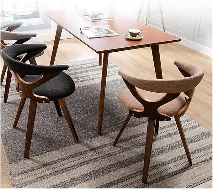 Adjustable Office Computer Chair with Armrest Solid Wood Dining Chair Computer Study Cffice Chair Restaurant Dining Chair(Walnut Black)