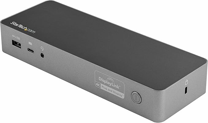 StarTech.com Universal Laptop Docking Station Hybrid USB-C/USB-A Dock Dual 4K DP/HDMI 100W PD Mac/Windows/Chrome OS NIC