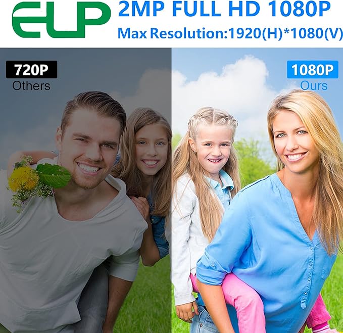ELP 1080P Day Night Vision USB Camera IR Infrared Webcam for Computer Laptop Mac Android - High Speed HD PC Camera with 3.6mm Lens 100fps 60fps 30fps