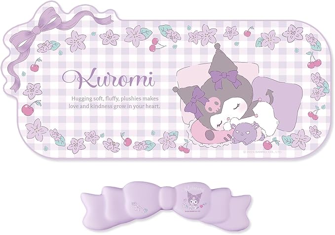Kawaii Anime Mouse Pad Wrist Rest Support Set - Non-Slip Desk Mat and Memory Foam Bowknot Wrist Rest for Keyboard and MousePerfect for Gaming or Home Office Work - KLM Flower Dream