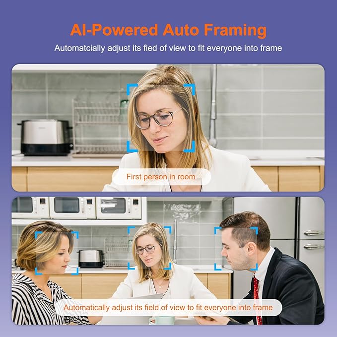 4K Video Conference Room Camera System with Remote Control AI Auto Framing&ampFocus Speaking Tracking Digital Zoom Webcam with Microphone and Speaker for Windows TV/PC/Laptop/Zoom/Teams/Skype