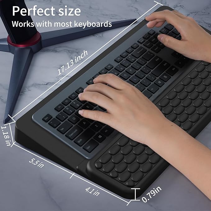 Wrist Rest for Computer Keyboard Keyboard Wrist Rest Ergonomic Keyboards Holder for Easy Typing Working Wrist Pad for Keyboards with Comfortable Wrist Rest for Keyboard Black