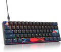 60 Percent Gaming Keyboard Mechanical with Linear Red Switch 60% Wired Ultra-Compact Mini Keyboard Rainbow with PBT Keycaps for Ps4/Ps5/Xbox(61 Blue)