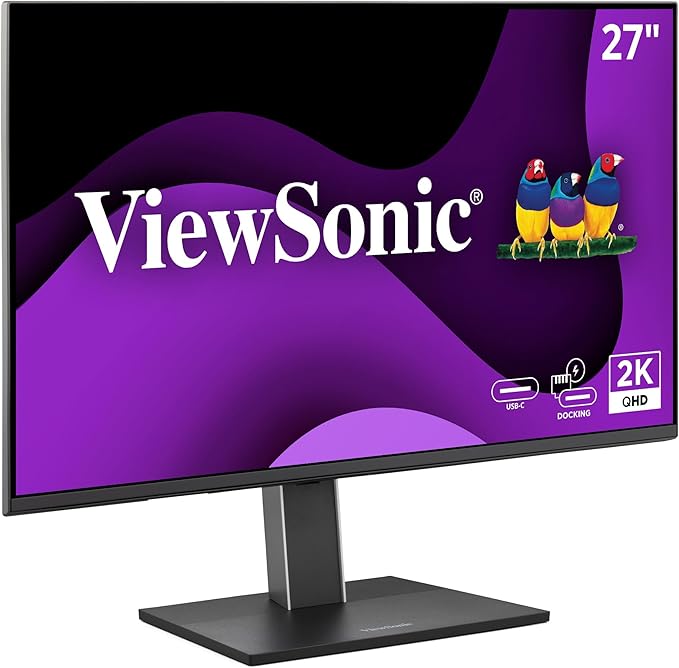 ViewSonic VG2758-2K 27 Inch 1440p IPS Docking Monitor with Advanced Ergonomics 100W USB C 5-Port USB Hub HDMI DisplayPort and Daisy Chain for Home and Office