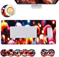 Mouse PadLarge Desk Mat Set 4in1 XL Mousepad + Keyboard Wrist Rest+Mouse Wrist Rest+Coaster with Ergonomic Desk Pad for Home Office Table Computer Cover -Colorful Glowing Dandelions
