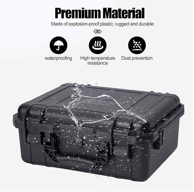 Hard Drive Case 3.5inch 10-Bay Multi-Protection HDD Storage Box Suitcase with Foam External Hard Drive Carrying Case Anti-Static Shock Moisture Proof for HDD/SSD/M.2