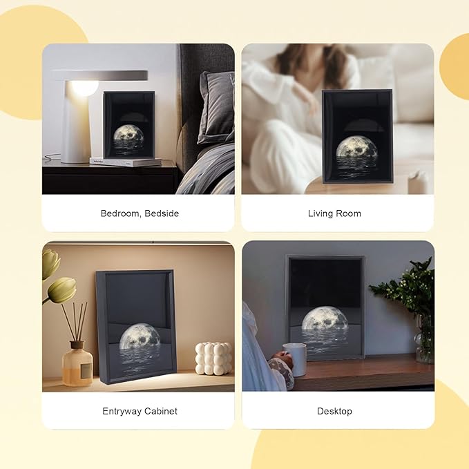 Bluetooth Speaker with Night Light Wireless Creative Ambient Light Speaker Desktop Starry Decorative Painting HiFi Sound &amp Soft Light USB Powered 18x24cm