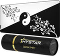 Hystar® Extended Gaming Mouse Pad | XXL 36 x 16 | 5mm Thick Waterproof Surface Smooth Polyester Fabric and Natural Rubber Base | Yin Yang