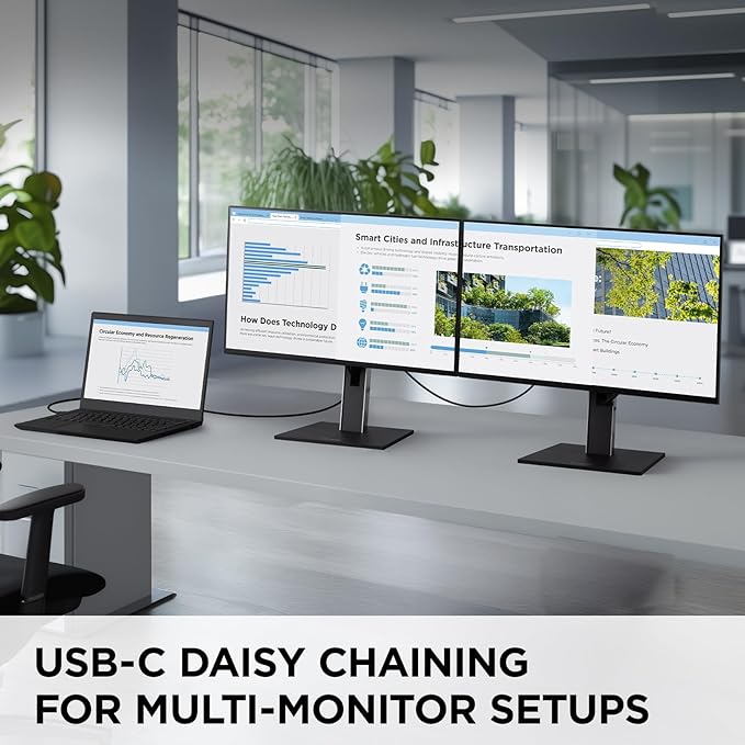 ViewSonic VG2458 24 Inch 1080p IPS Docking Monitor with Advanced Ergonomics 100W USB C 5-Port USB Hub HDMI DisplayPort and Daisy Chain for Home and Office