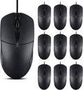 20 PCS Black Wired Computer Mouse Bulk USB 1000 DPI 3 Button Corded Mouse with Home Office Noiseless Simple USB Mouse for Computer Laptop Desktop PC
