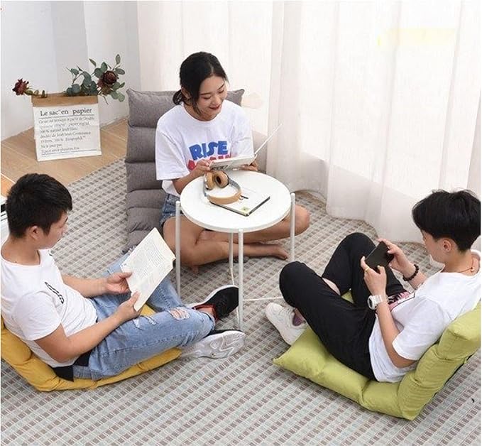 Diumy Lazy Floor Chair6-Position Adjustable Floor ChairTatami Lazy Chair with Back Support Folding Padded Video Gaming Seat Cushions for Indoor Adults-Navy 52x55x55cm(20x22x22inch)