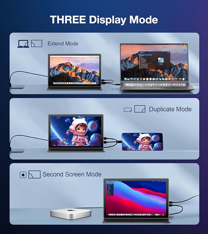 10.1 Inch FHD 1920x1200 Portable Monitor with IPS Screen Full-Featured USB-C Connection Ultra-Thin Design Compatible with Laptop PC Mac Phone PS5 with Premium Smart Case 16:10 Travel