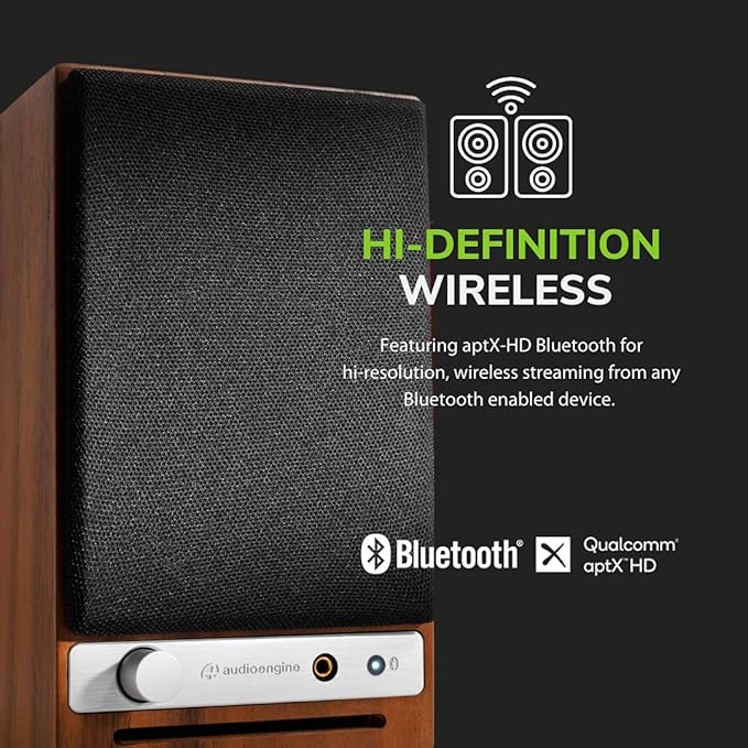 Audioengine A2-HD (HD3) Bluetooth PC and Computer Desktop Speakers with aptX HD - USB RCA Headphone