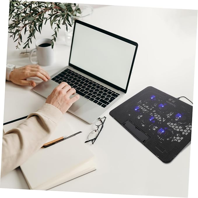 Laptop Cooling Stand Adjustable Height Laptop Cooler Dual Fans Portable and Lightweight Notebook Stand for Efficient Heat Dissipation and Ergonomic Comfort Compatible