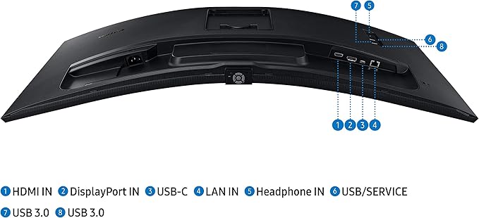 Samsung Business S65UA Series 34 Inch Curved WQHD 3440x1440 Computer Monitor HDR10 100 Hz USB-C DP Daisy Chain HDMI 2.0 USB 3.0 Hub (S34A654UXN) Black