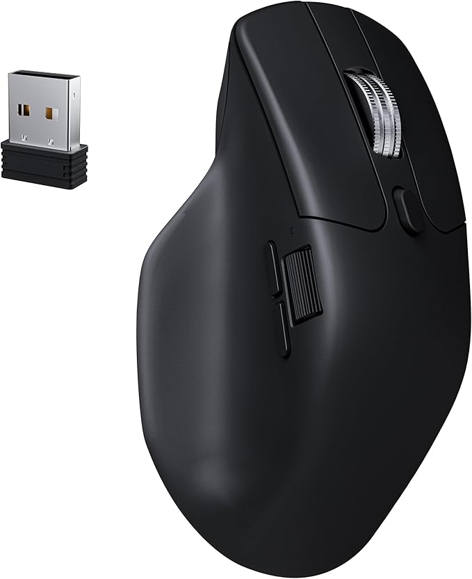 Keychron M6 8000 Hz Wireless Bluetooth 2.4 GHz/Wired Connection Mouse Lightweight Body Programmable PixArt 3950 Sensor for Windows Mac Linux - Black