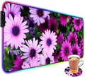 Customized RGB Gaming Mouse Pad and Coffee CoasterLarge Glowing Led Anti-Slip Rubber Base Computer Keyboard Desk Mouse Mat 31.4x11.8 InchAfrican Daisy