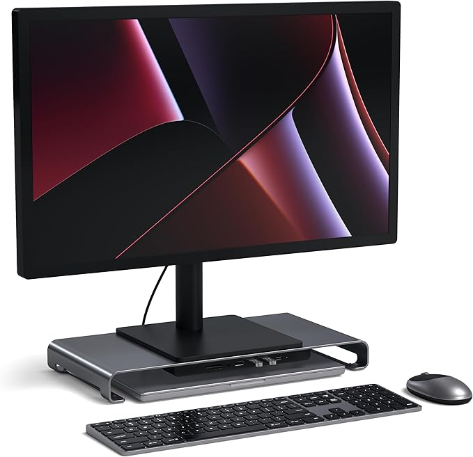Satechi USB C Hub Monitor Stand for Desk with USB-C Data Port 3 USB 3.0 Ports Micro/SD Card Readers Audio Jack Computer Monitor Stand for Desktop Computers Monitors and Laptops