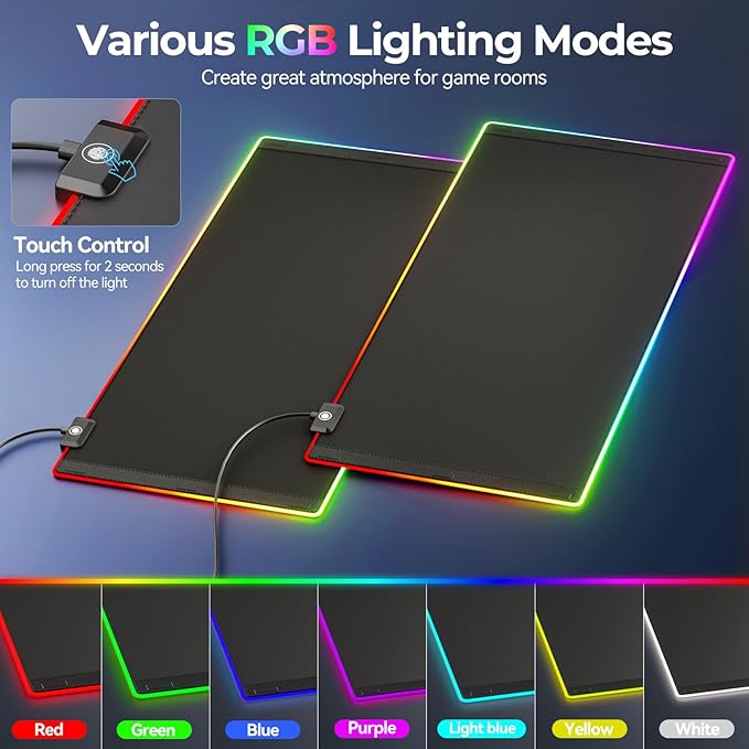 KDD Mouse Pad with Foldable Phone Holder - Wireless Charging Desk Mat 15W Fast - RGB Gaming Mousepad with Ultra-Smooth Surface Non-Slip Base - Keyboard Mat for Home Office Gamer Desk Accessories