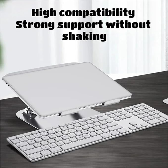 Laptop Stand with Computer Cooling Fan Pad for Adjustable Aluminum Alloy Bracket Laptop Cooler Base Stand Foldable(T619 Type 1-Color 1)