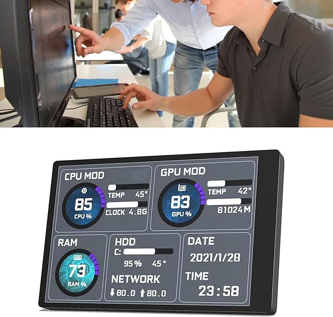 Pomya 3.5 Inch USB Mini Screen 360 Rotation 320 x 480 Resolution Monitor Computer Monitor