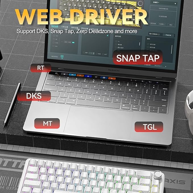 ATTACK SHARK X65PRO HE Rapid Trigger Wireless Gaming Keyboard 0.01mm RT Accuracy 8KHz Polling Rate Wired Keyboard with Magnetic Switch Tri-Mode Adjustable Actuation RGB Lighting for PC/Mac/Gamer