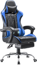 Homall Gaming Chair Computer Chair with Footrest and Massage Lumbar Support Ergonomic High Back Video Game Chair with Swivel Seat and Headrest (Blue)
