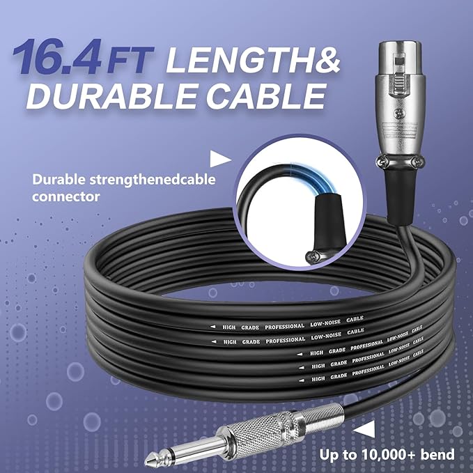 LyricLoom 2 Pack Wired Microphone for Karaoke Singing Vocal Dynamic Mics with Switch16.4ft Cable with 3.5mm Adapter Metal Handheld Corded Microphone for Speaker Karaoke Machine Amplifier