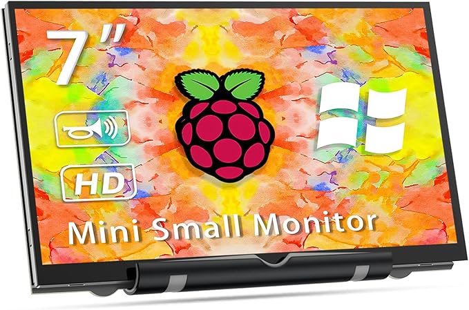 7'' Raspberry Pi Display800x480 HDMI Mini Small Monitor with Dual-SpeakerLCD Screen for Raspberry Pi 4/3/2/Zero/B/B+ Win11/10/8/7 (Non-Touch)