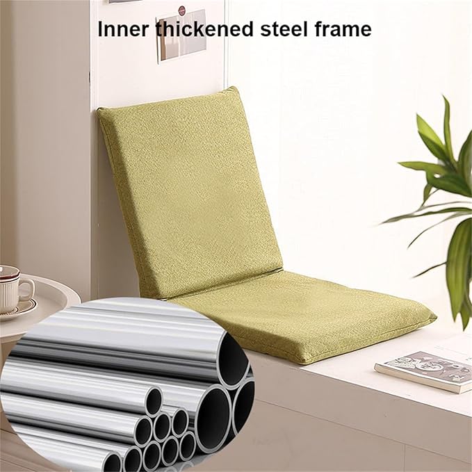 Floor Chair Adjustable Meditation Chair 5-Position Multiangle Padded Floor Chair Folding Floor Gaming Chair for Meditation Seminars Reading TV Watching or GamingGreenS