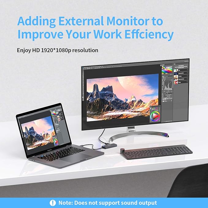 USB to HDMI Adapter 5-in-1 USB hub 3.0 with HDMI 1080p for Extended Monitor PC Laptop Desktop 2 USB Ports SD and Micro SD Card Reader Support Windows MACOS