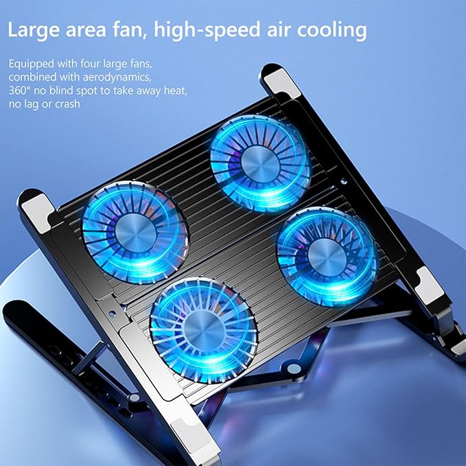 Portable Laptop Cooling Pad Radiators Stand with 7 Adjustable Height Keep Your Notebook Cool and Stable Notebook Fan Cooler