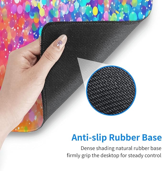 Vibrant Sparkling Crystals Desk Cover MatExtended Large Mouse PadComputer Laptop Mat Desk Decor for Office Game Home 30x16 Inch