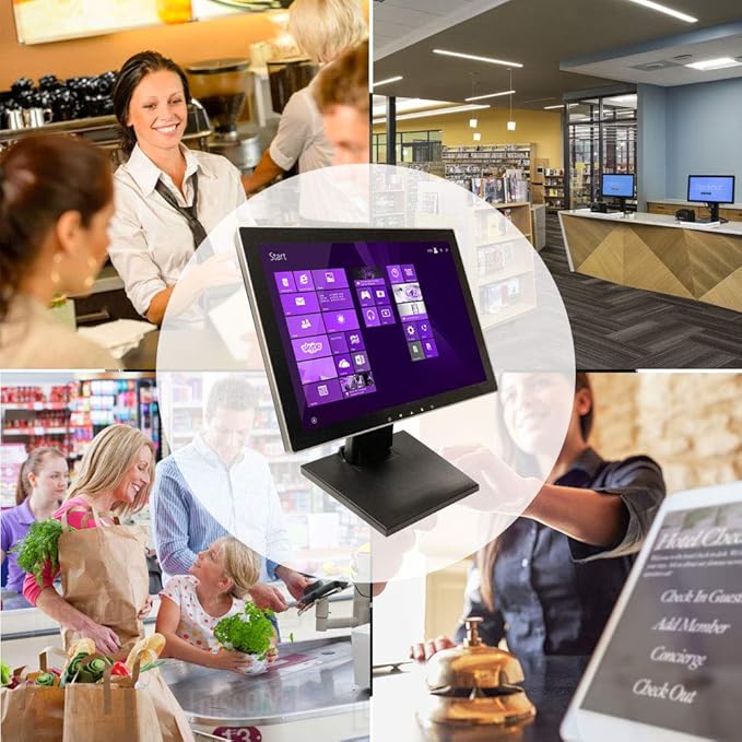 15 Pro Series Capacitive LED Backlit Multi-Touch Monitor True Flat Seamless Design Touchscreen Great for Office POS Retail Restaurant Bar Gym Warehouse NO Driver Required (15 Inch)