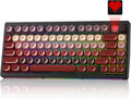 MT75 Lipstick Wireless Mechanical Keyboard 75% Layout Hot Swap Gasket Custom Structure Creamy Pre-lubed Switches Gaming Keyboard with MOA Jelly Keycaps RGB Backlit BT5.0/2.4G/USB-C Mode