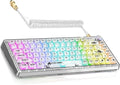 MAGIC-REFINER 81 Keys Mechanical Gaming Keyboard with Type C Cable Plug PlayPC High Transparent Body with Customize RGB Backlight Full Key can Hot-Swappable Compact Mini Keyboard with for Win/Mac