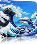 ATTACK SHARK CM05 Glass Gaming Mouse Pad17.7x15.7 in Large Mouse MatNon Slip 9H Hard MousepadsNano-Textured Glass Surface with Improved Precision and Speed for FPS/MOBA-Wave SharkBlue