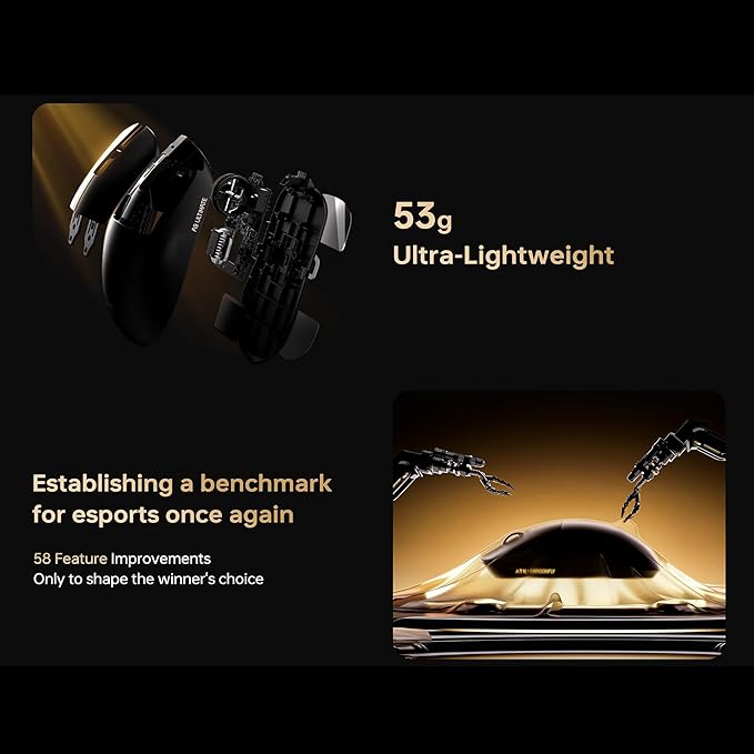 ATK Dragonfly A9 Ultra Max Wireless Gaming Mouse 55g Lightweight PAW3395 Ultra Sensor Nordic 54L15 MCU 8K Polling 800 Hr Battery Life Dual-Mode 2.4G/Wired
