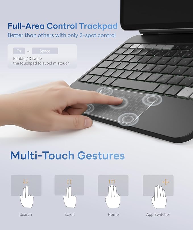 EIP Hyperkeys Keyboard for iPad Pro 11 inch (M4 / M5) 11 Magic Keyboard with Customizable Shortcuts Full-Area Control Trackpad Pen Sleeve Cantilever Stand 7-Color Backlight