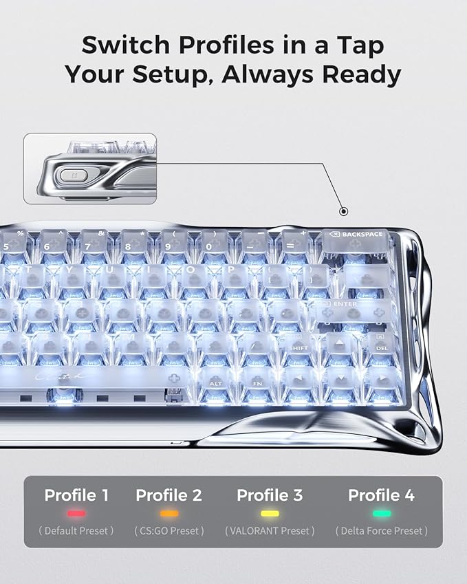 GravaStar Mercury V60 Pro 60% HE Magnetic Gaming Keyboard True 8kHz Polling Rate 0.125ms Latency Dynamic Rapid Trigger 0.005mm Adjustable Actuation Full Aluminum Frame