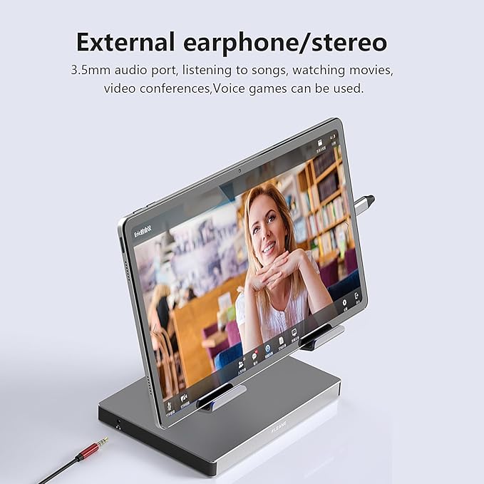 Aluminum Stand with 9-in-1 Type C Dock100W PD4K HDMI Foldable for iPad Pro/Air All-in-One Docking Station &amp Adjustable Holder USB 3.0/Ethernet/SD Reader