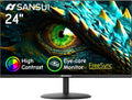 SANSUI Computer Monitor 24 inch Eye Care FHD 1080P Display HDMIVGA Ports with 178° Viewing Angle/Frame-Less/Tilt/VESA Compatible for Office and Home