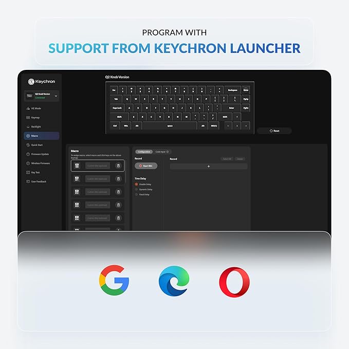 Keychron Q2 Wired 65% Layout Mechanical Keyboard with Knob &amp RGB - Hot-Swappable Gateron G Pro Blue Switch QMK/VIA Programmable Double Gasket Mount Aluminum Body for Mac/Windows/Linux (Blue)