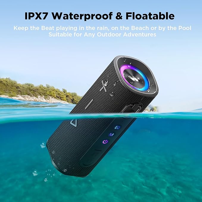 MIATONE Bluetooth Speaker 40W BT 6.0 Outdoor Portable Bluetooth Speakers with 3 EQDeep Bass24H Playtime TWSIPX7 Waterproof Shower Speakers Bluetooth Wireless Portable Speaker for Party/Beach-Black
