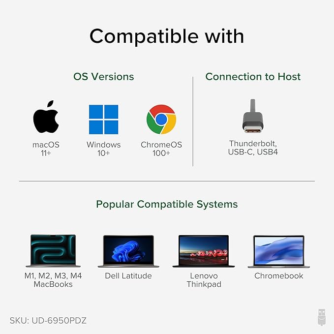 Plugable 12-in-1 USB C Triple Monitor Docking Station Triple 4K Displays with 3X HDMI or 3X DisplayPort Compatible with Mac Windows Thunderbolt USB4 USB-C (100W PD 6X USB Ports Ethernet)