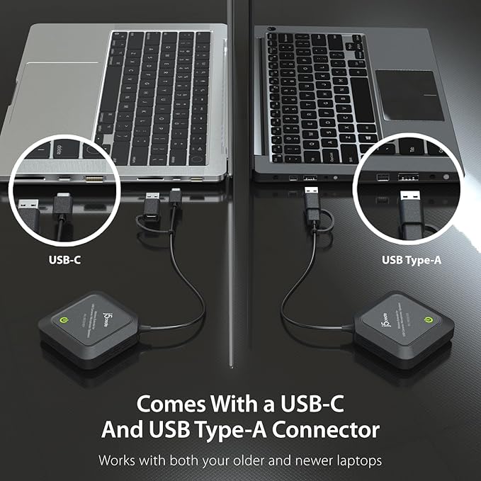 j5create JVU368-360 AI-Powered Webcam Wireless Extender for USB Webcam/Cameras/Microphones/Speakers