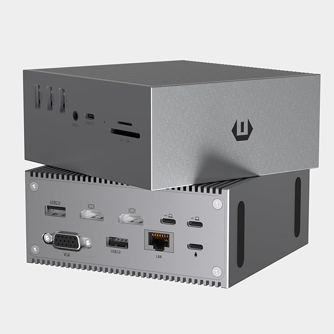 16 in 2 Docking Station SUTOUG USB C Hub- Dual 4K HDMI 6 USB VGA RJ45 SD/TF Card Reader - Triple Display for MacOS with Thunderbolt 3 (Not for M1)