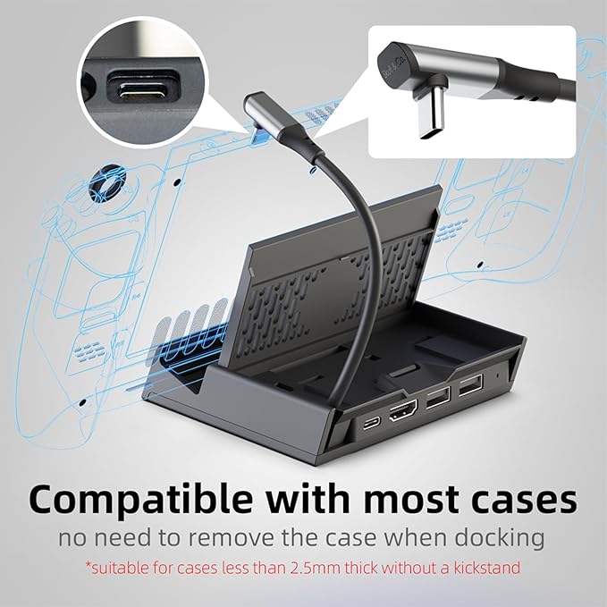 Skull &amp Co. x Savage Raven SteamDock PRO: A Compact and Portable Dock with Detachable USB Hub HDMI TV Adapter for Steam Deck ROG Ally &amp Other Devices (for Switch OLED Smartphone Laptop) - Bl