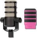 Rode PodMic Cardioid Dynamic Broadcast Microphone with WS14 PodMic Pop Filter - Pink
